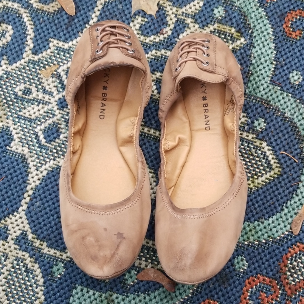 Lucky Ballet Flats Sz 8.5 GUC - Picture 1 of 5